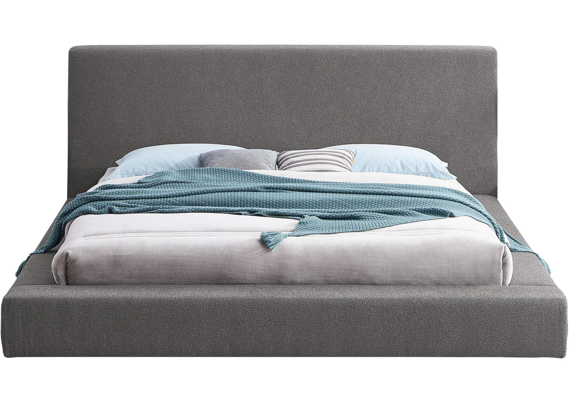 Terra Grey Boucle Fabric Queen Bed,Meridian Furniture