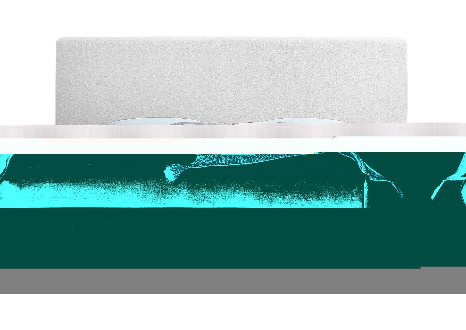 Terra White Boucle Fabric King Bed,Meridian Furniture