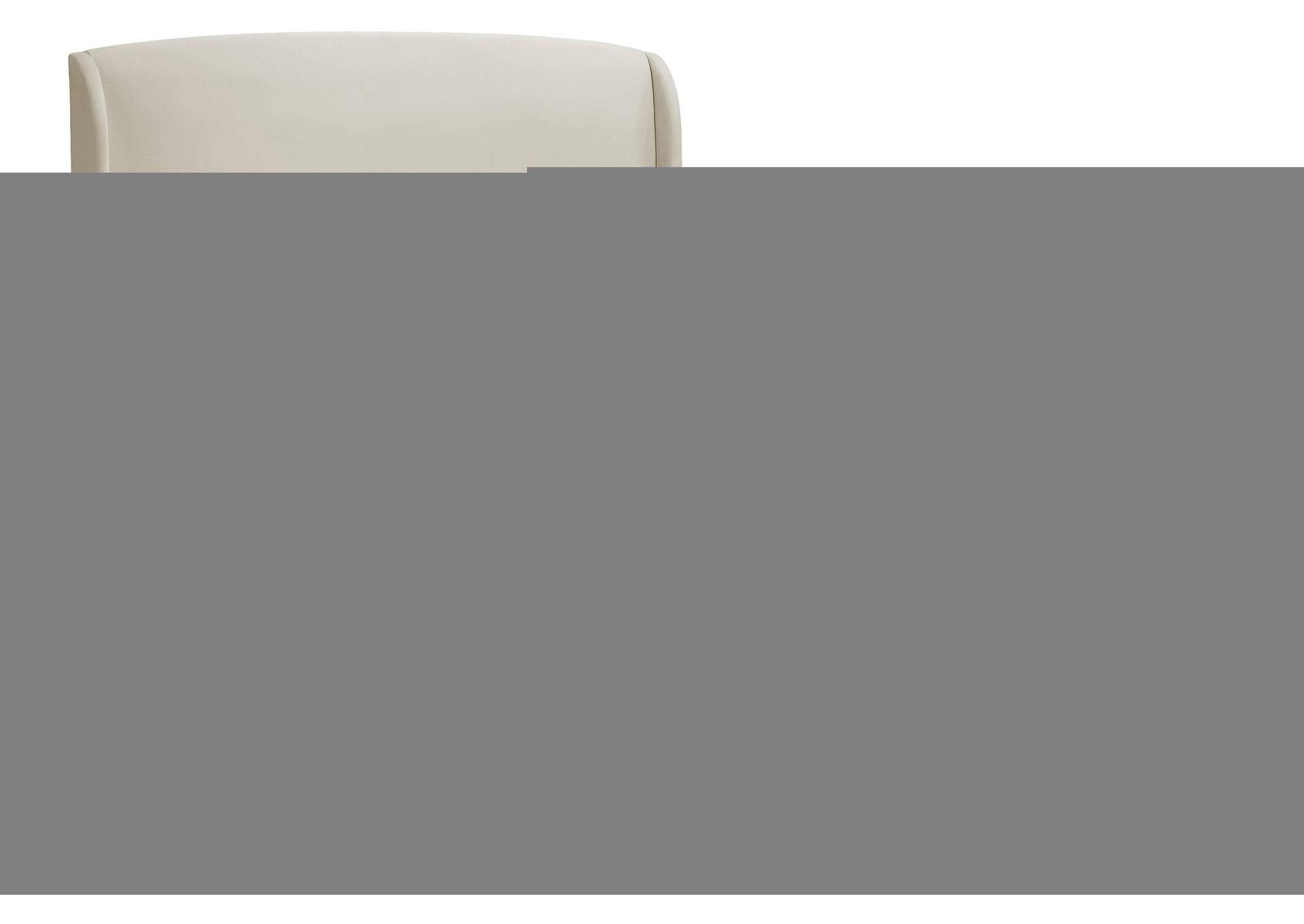 Twin Cream Velvet Queen Bed (3 Boxes),Meridian Furniture