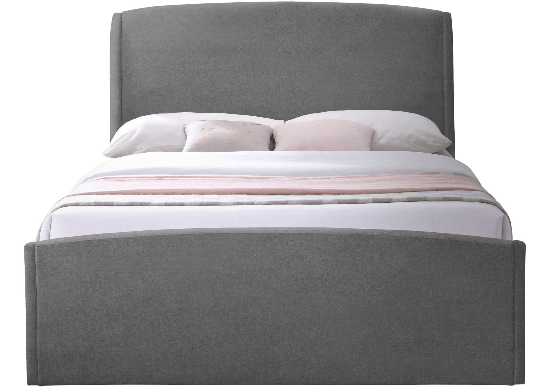 Twin Grey Velvet Queen Bed (3 Boxes),Meridian Furniture