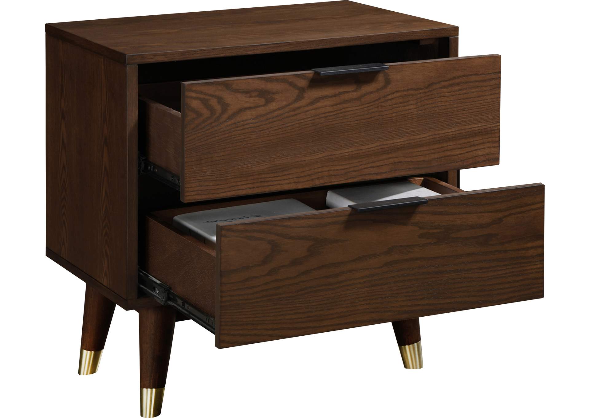 Vance Walnut Night Stand,Meridian Furniture