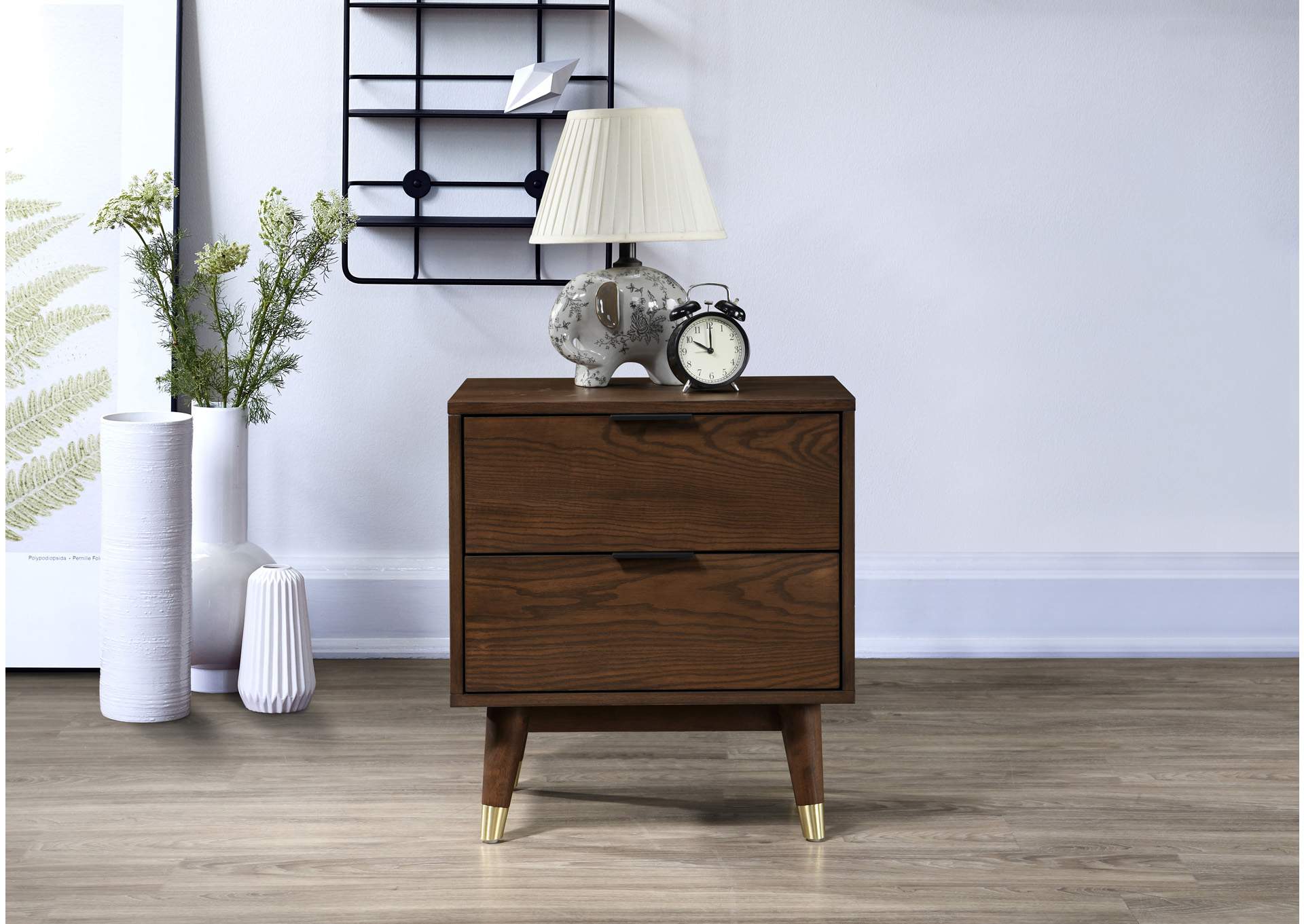 Vance Walnut Night Stand,Meridian Furniture