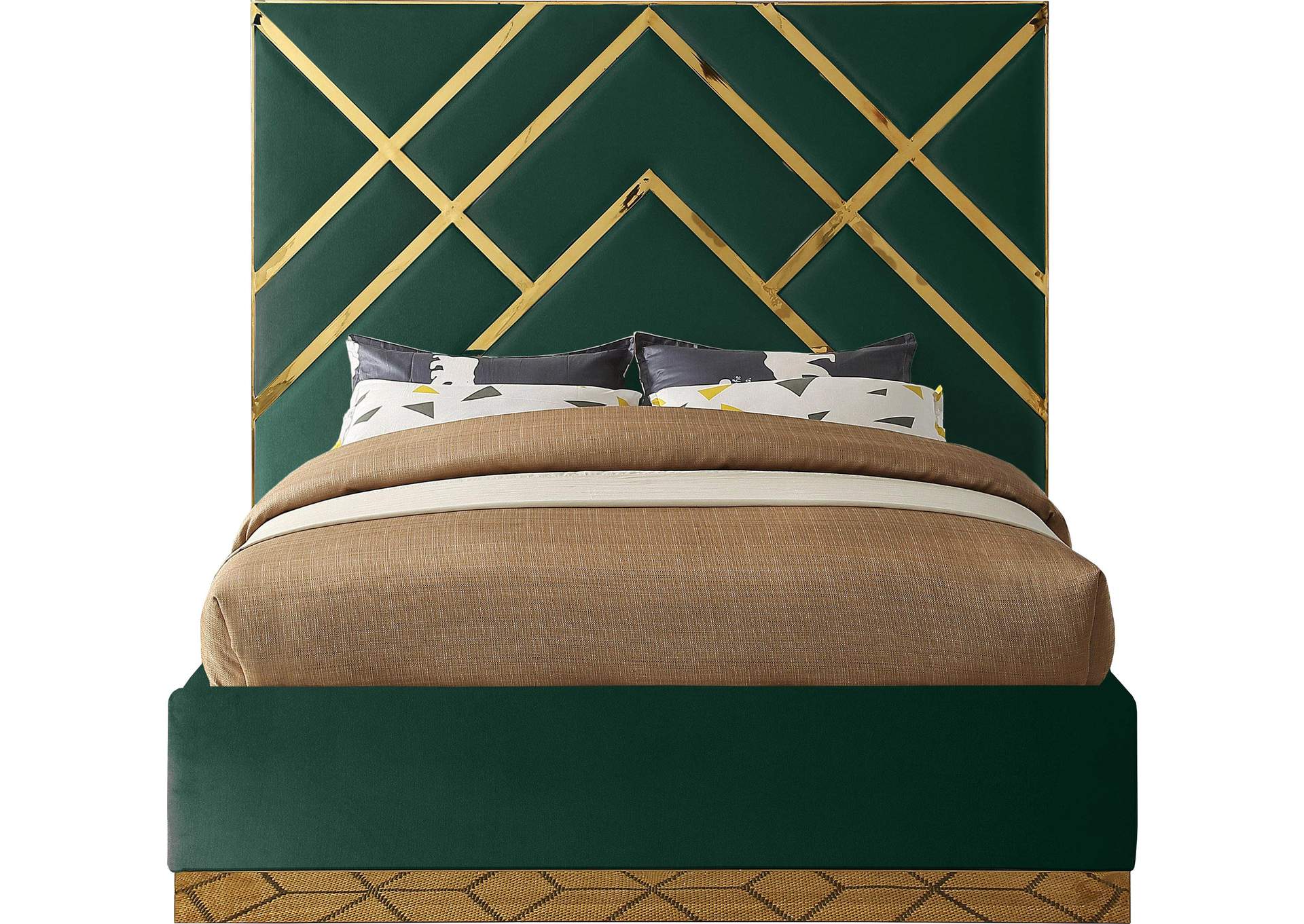 Vector Green Velvet King Bed,Meridian Furniture