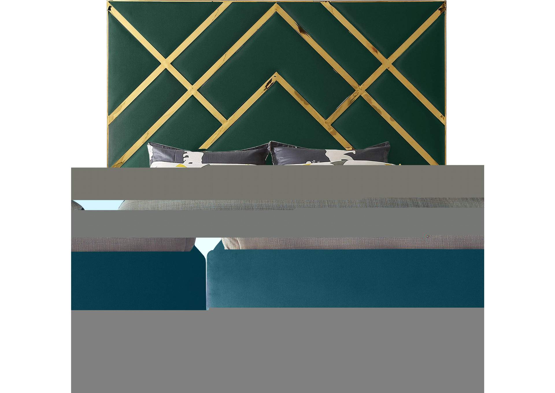 Vector Green Velvet Queen Bed,Meridian Furniture