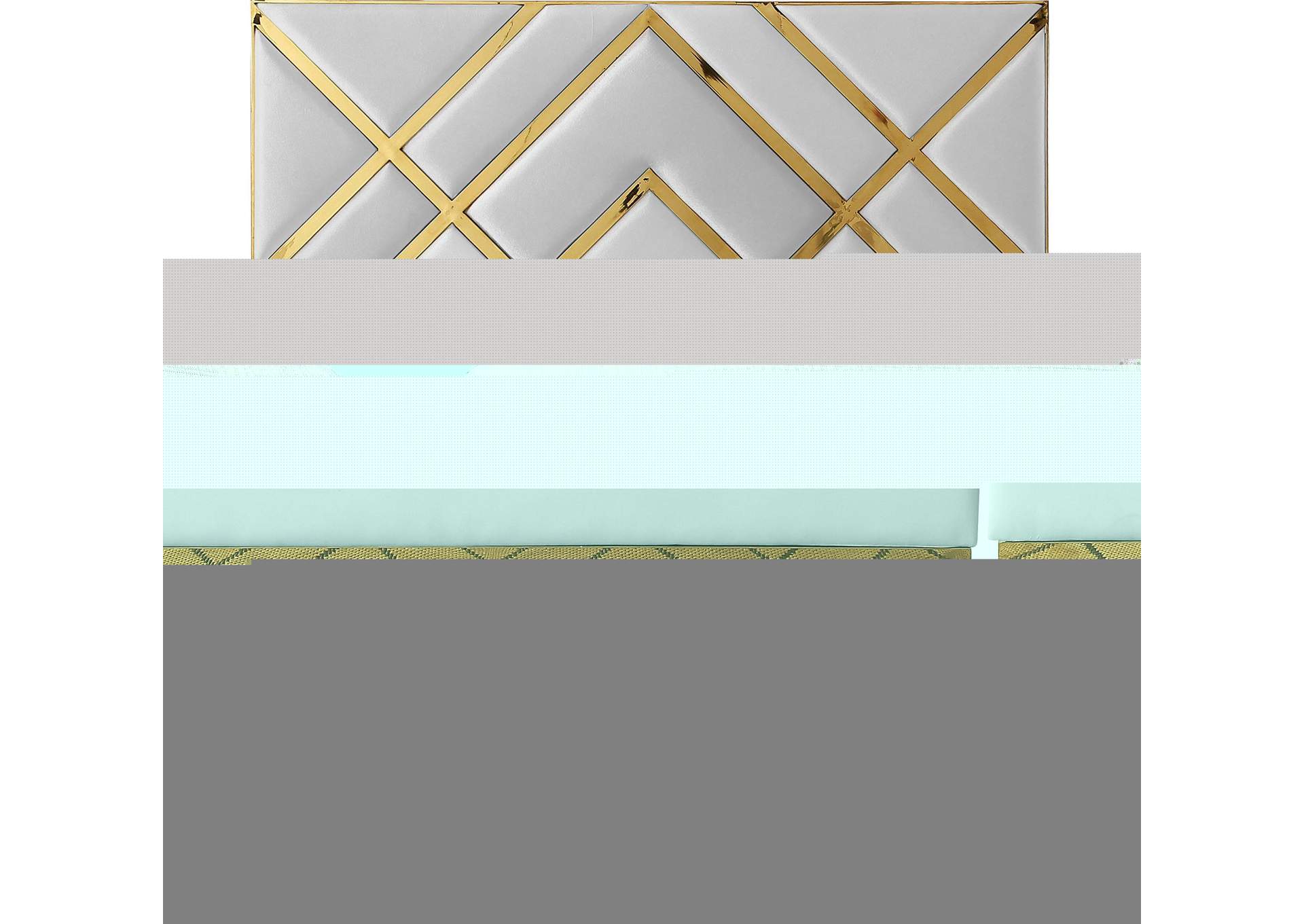 Vector White Faux Leather Queen Bed,Meridian Furniture
