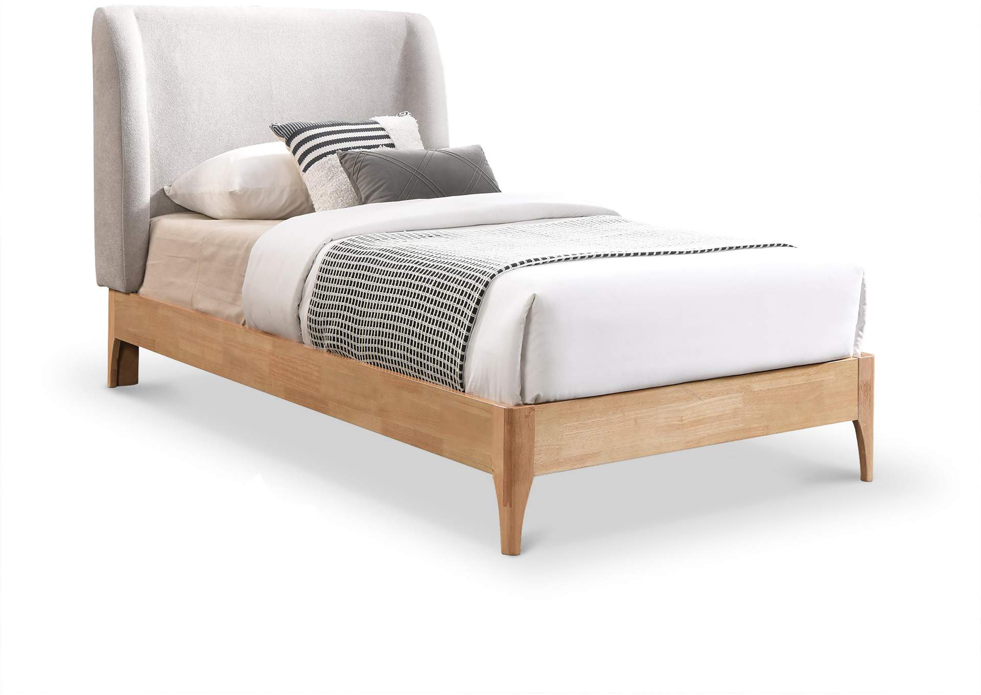 Ventura Grey Polyester Fabric Twin Bed,Meridian Furniture