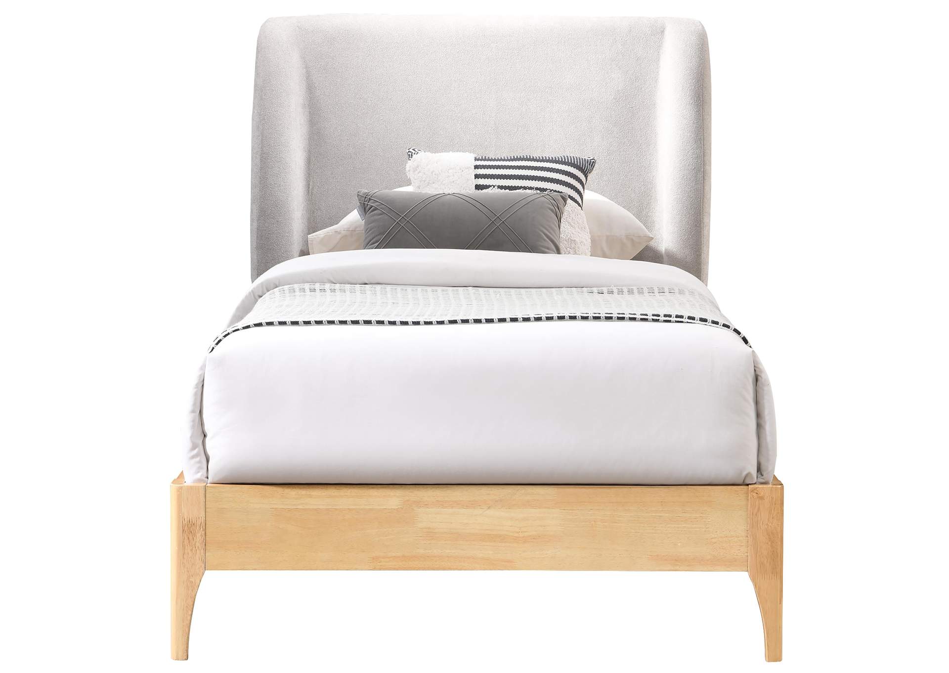 Ventura Grey Polyester Fabric Twin Bed,Meridian Furniture