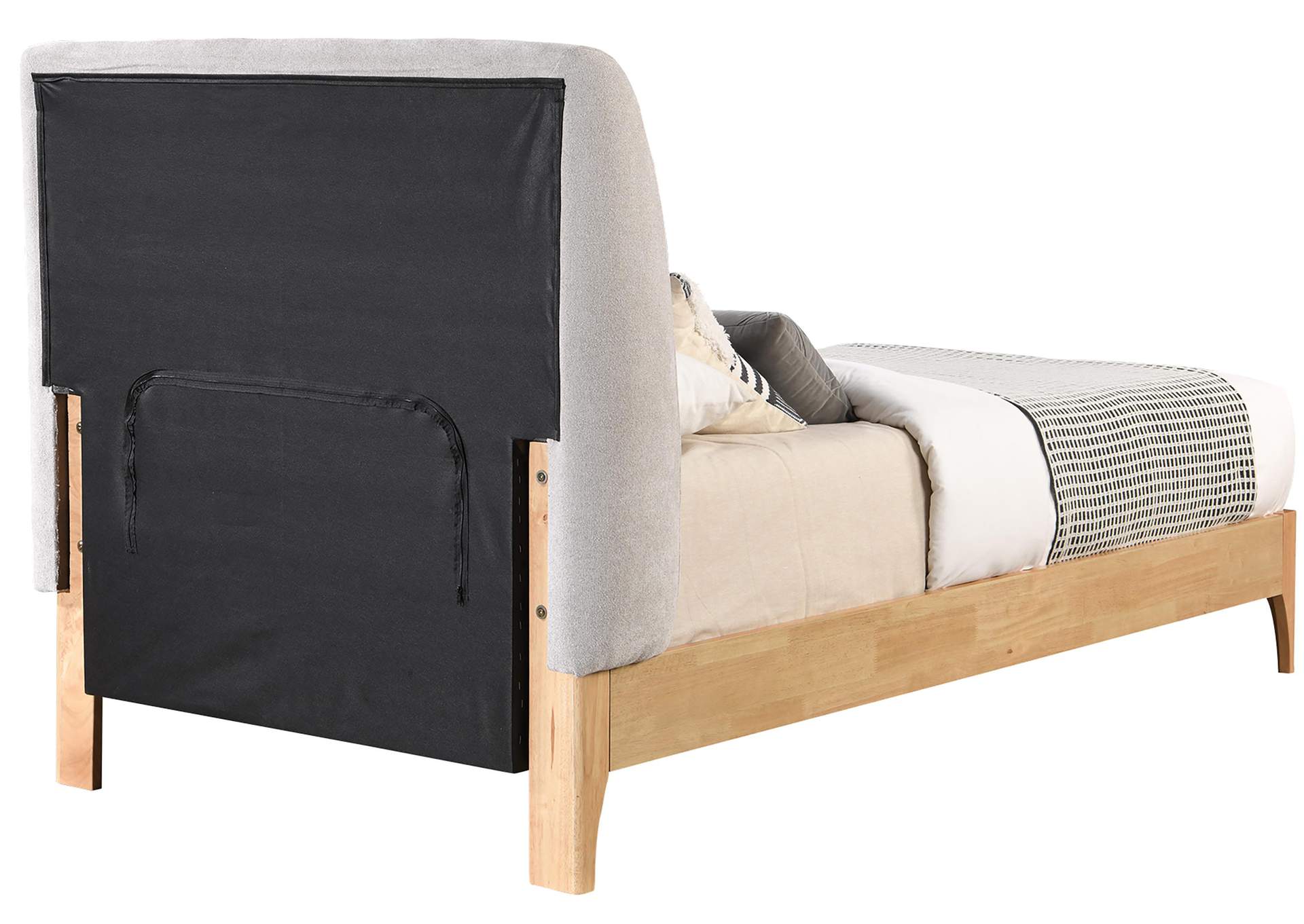 Ventura Grey Polyester Fabric Twin Bed,Meridian Furniture