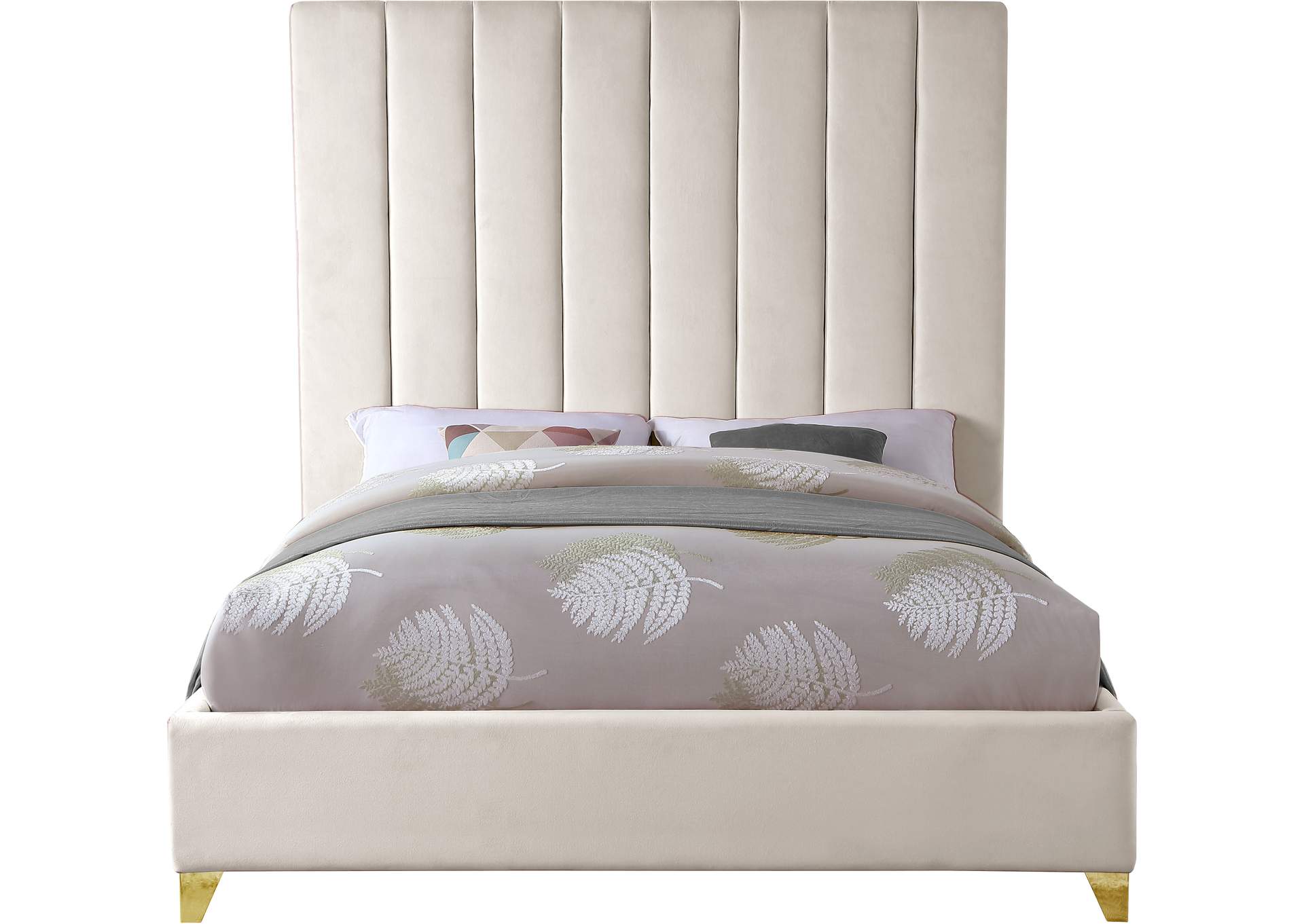 Via Cream Velvet Full Bed,Meridian Furniture