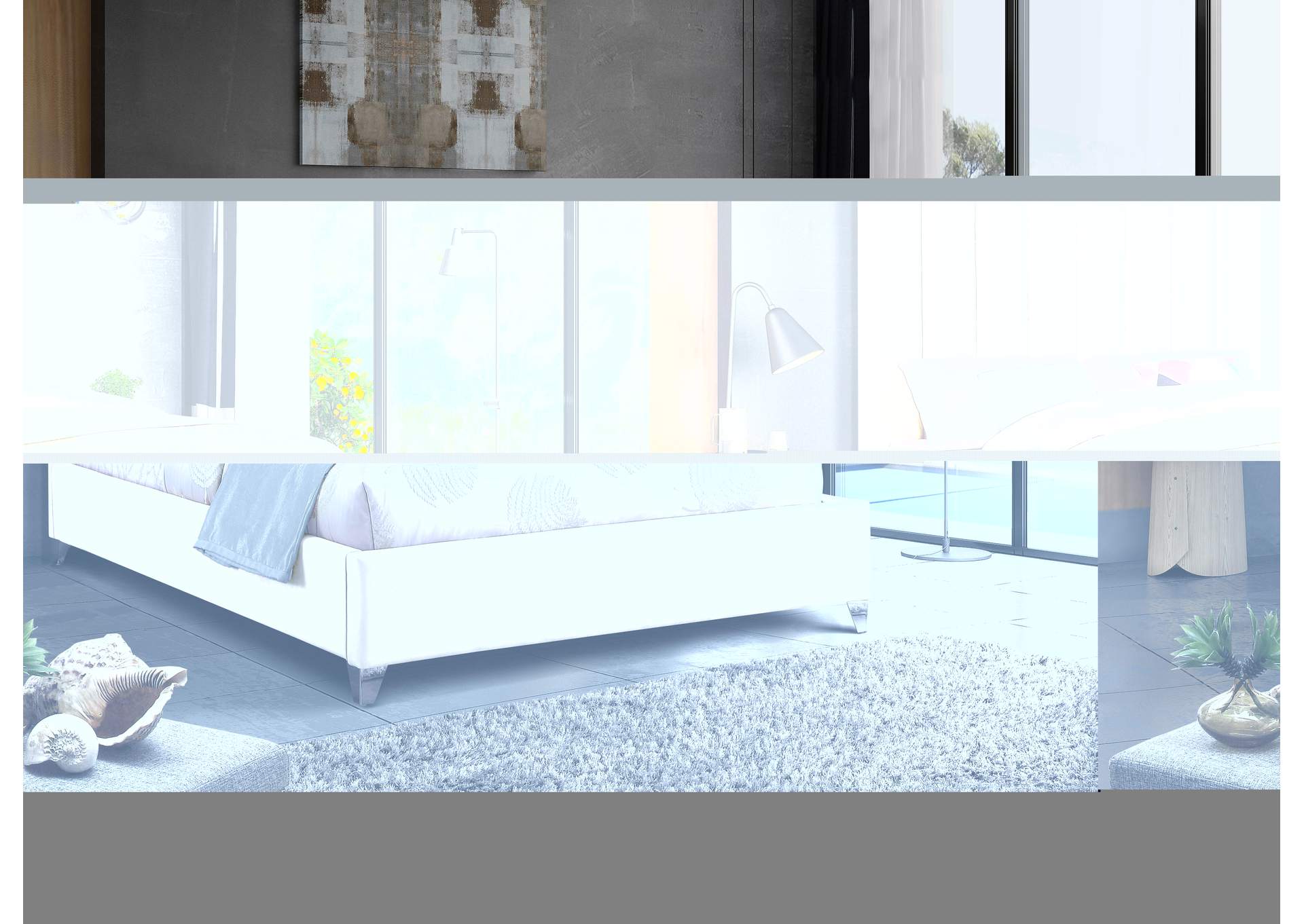 Via Cream Velvet King Bed,Meridian Furniture