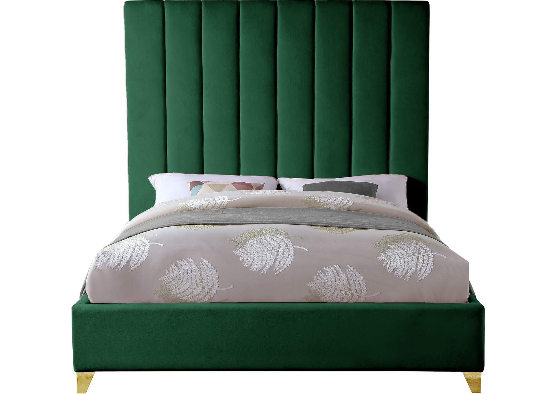 Via Green Velvet Full Bed,Meridian Furniture