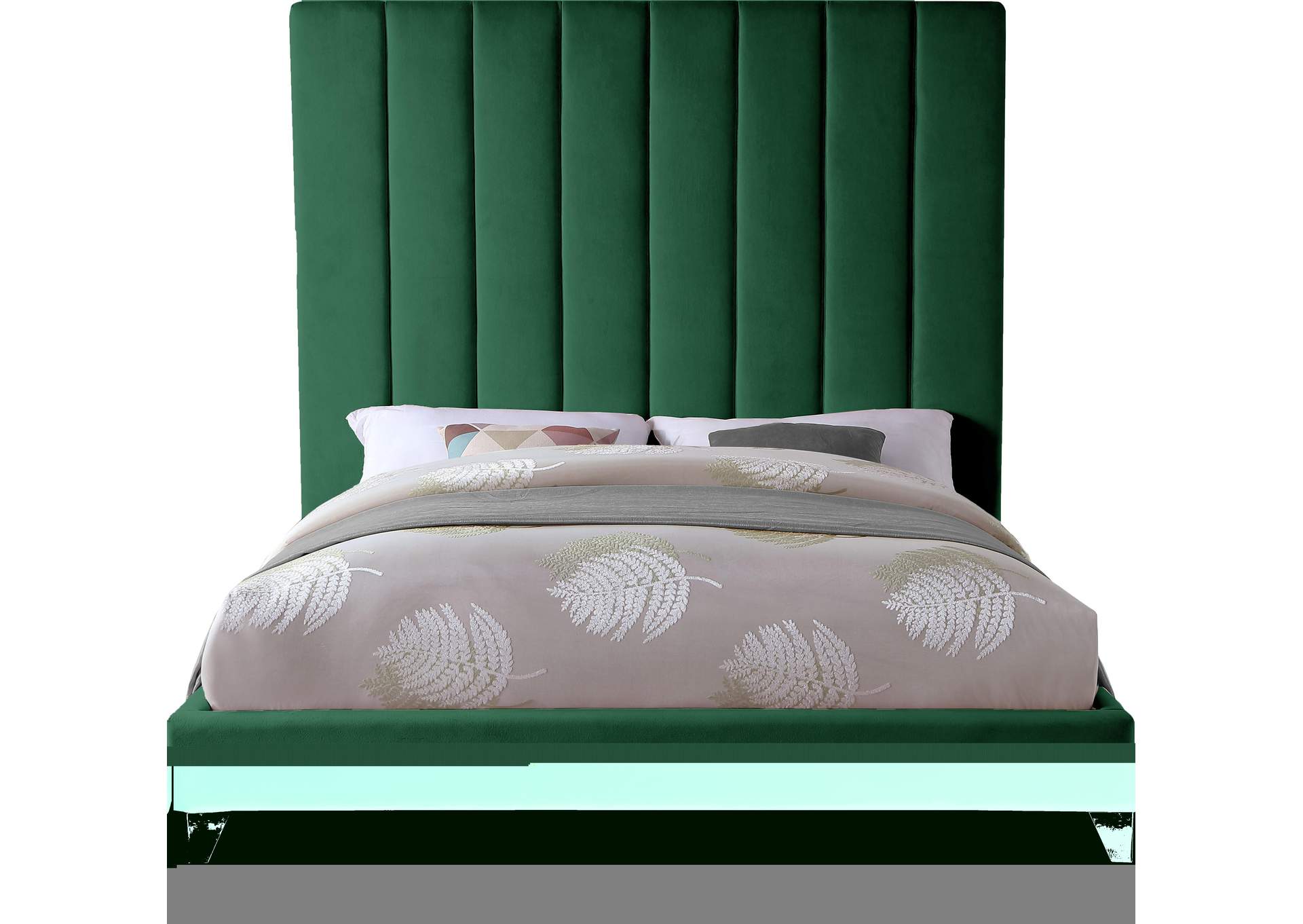 Via Green Velvet King Bed,Meridian Furniture