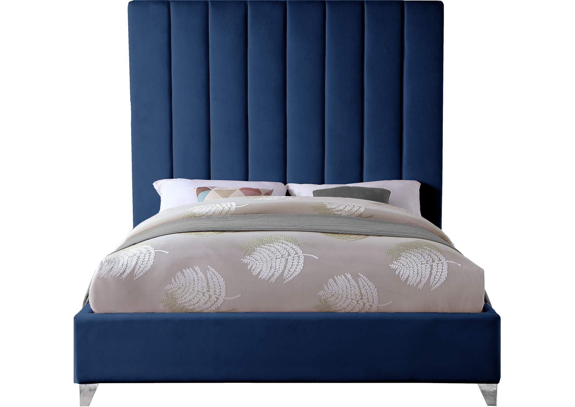 Via Navy Velvet Full Bed,Meridian Furniture