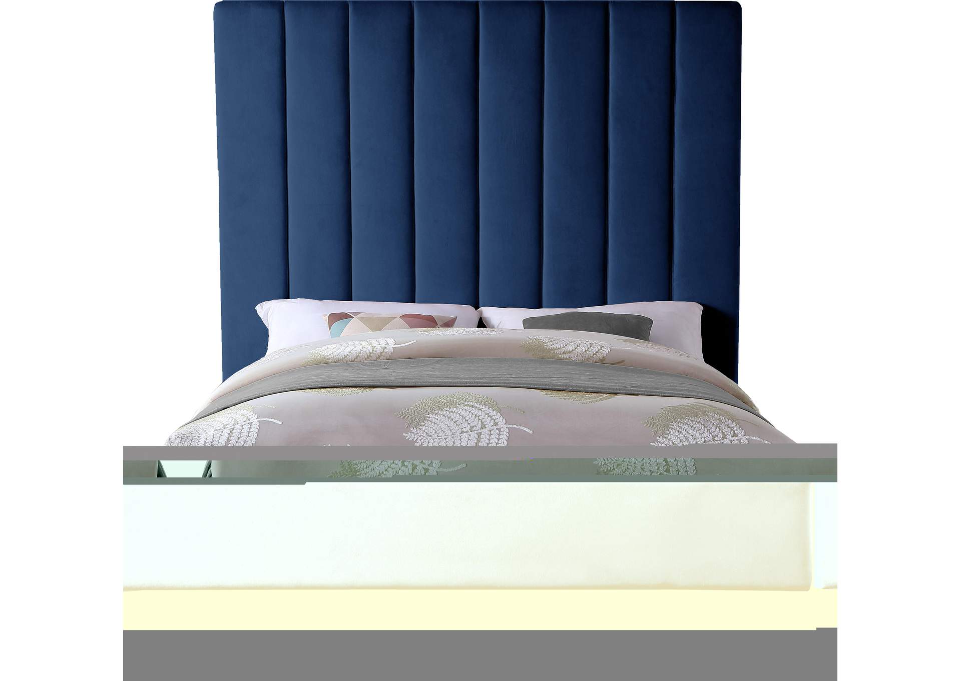 Via Navy Velvet King Bed,Meridian Furniture