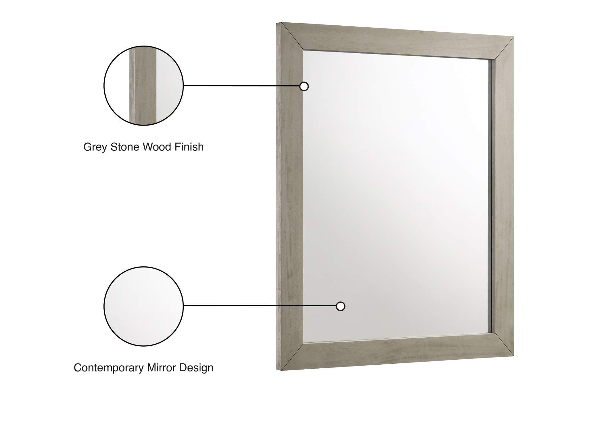 Weston Grey Stone Mirror,Meridian Furniture