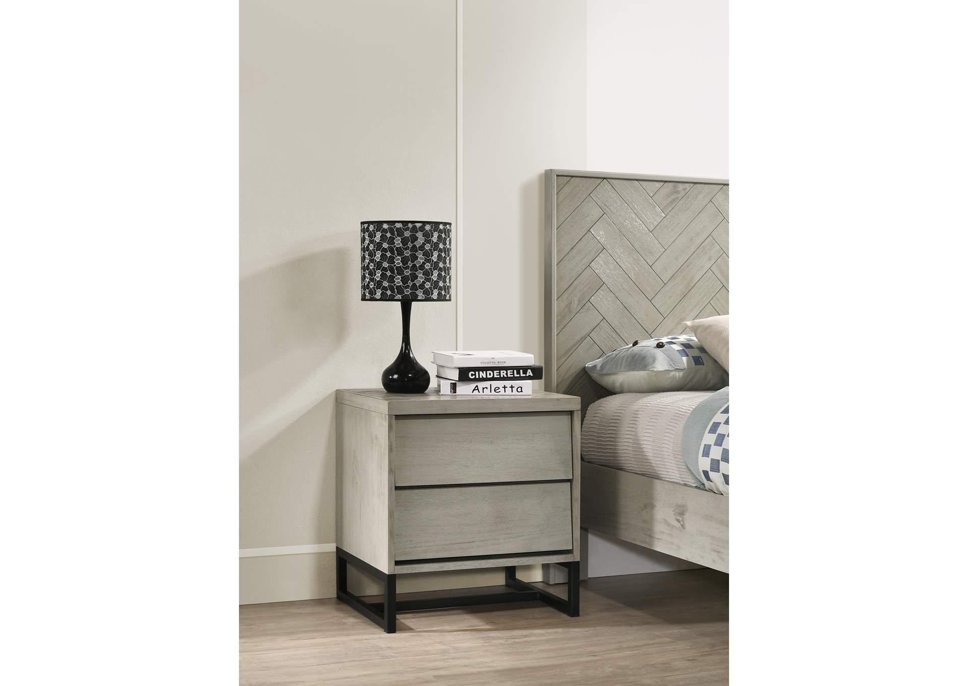 Weston Grey Stone Night Stand,Meridian Furniture