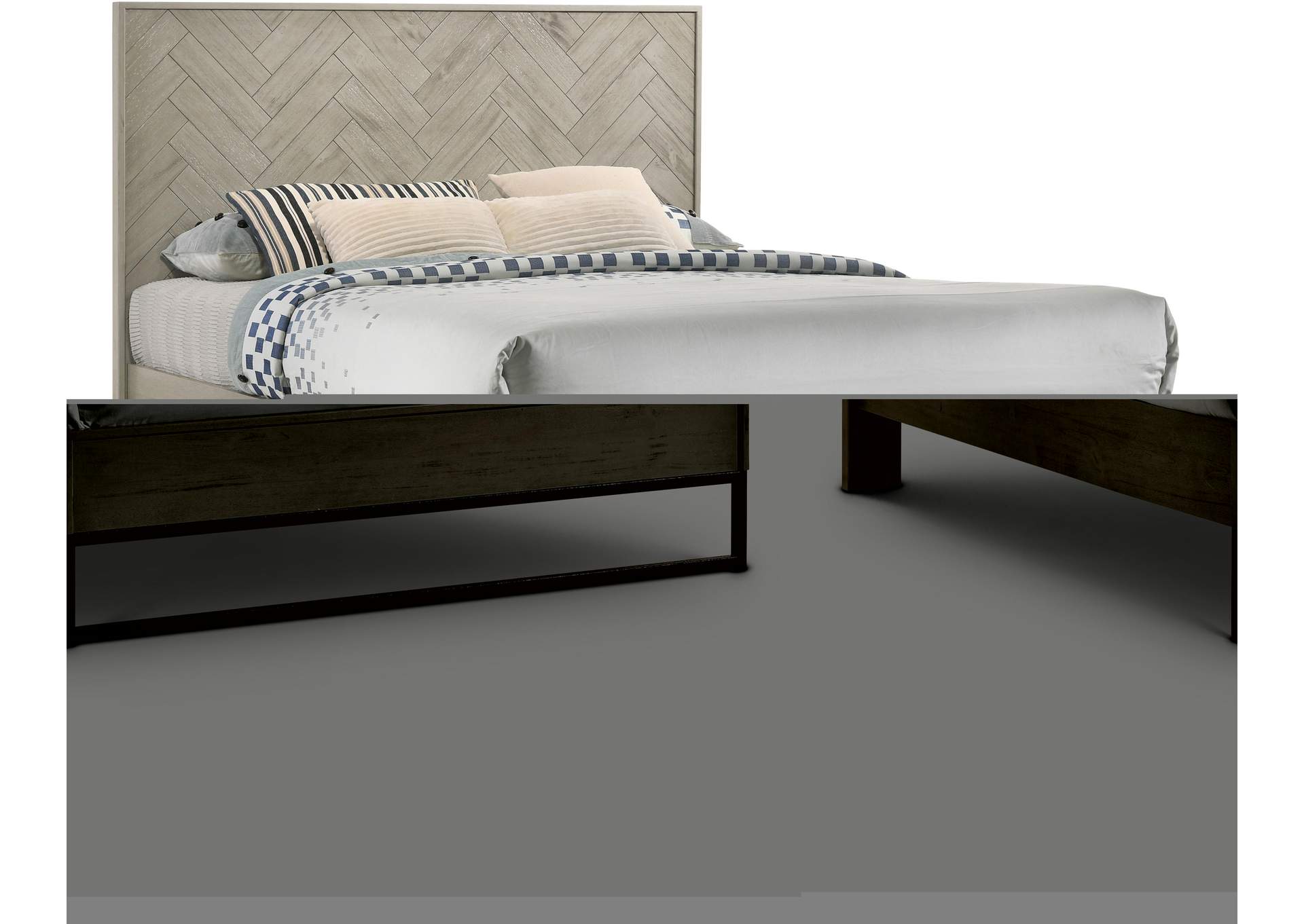Weston Grey Stone Queen Bed (3 Boxes),Meridian Furniture