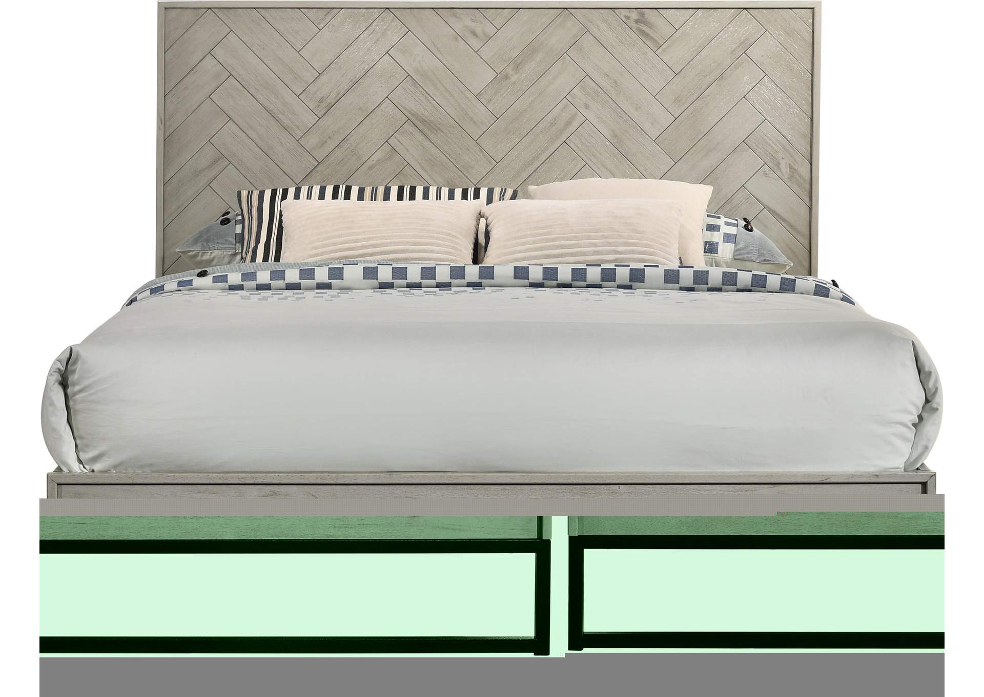 Weston Grey Stone Queen Bed (3 Boxes),Meridian Furniture