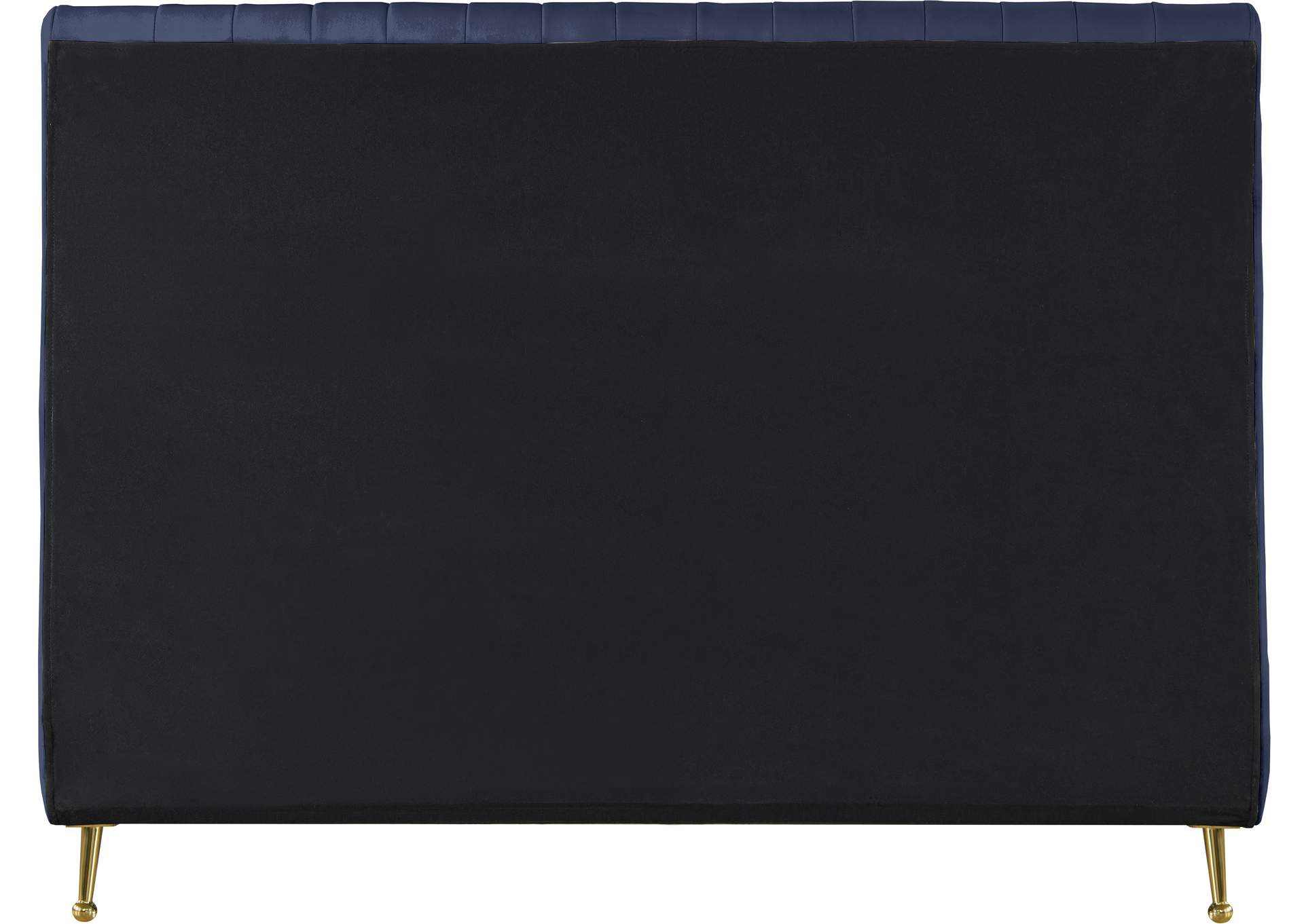 Zara Navy Velvet King Bed (3 Boxes),Meridian Furniture
