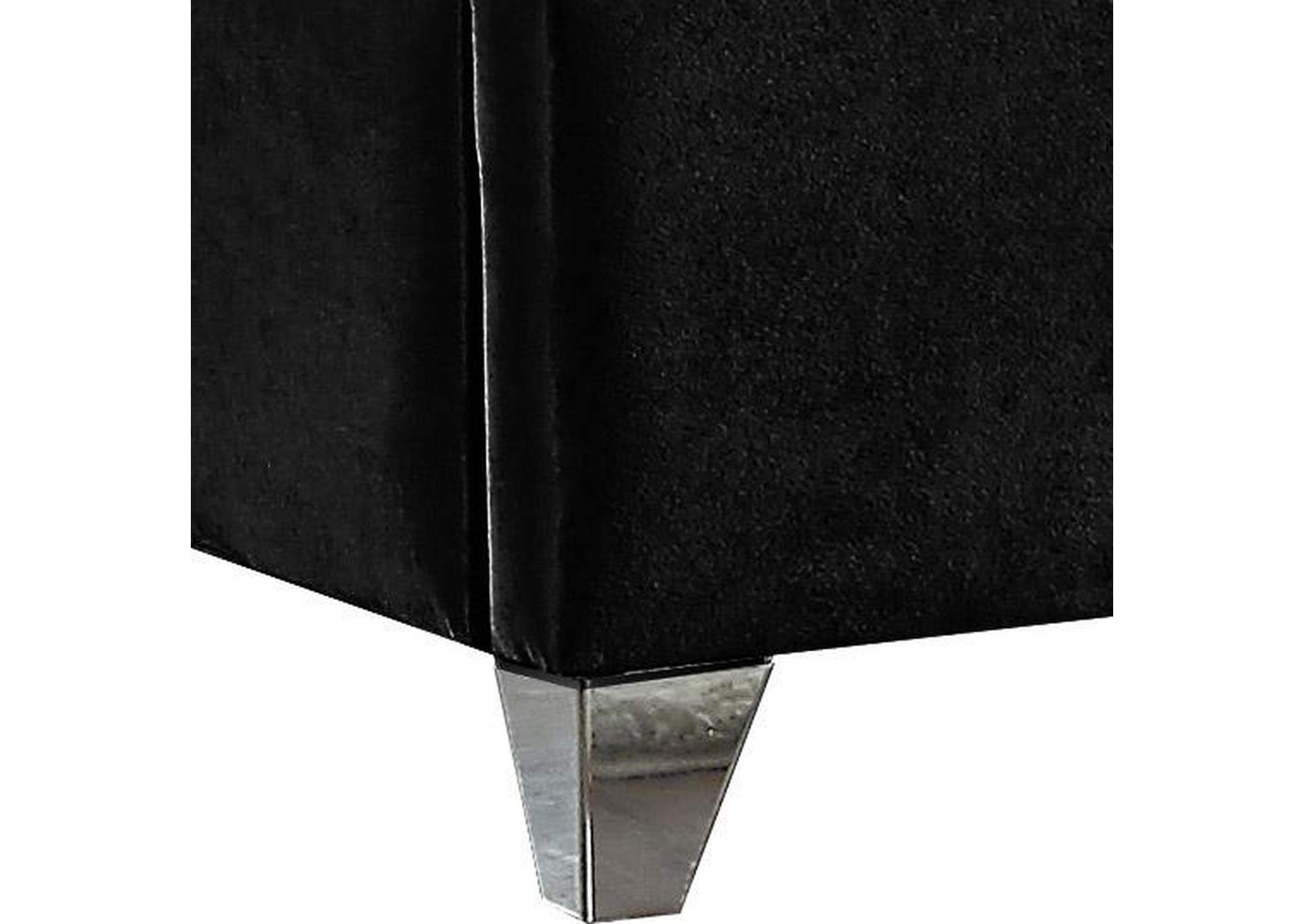 Zuma Black Velvet Queen Bed,Meridian Furniture
