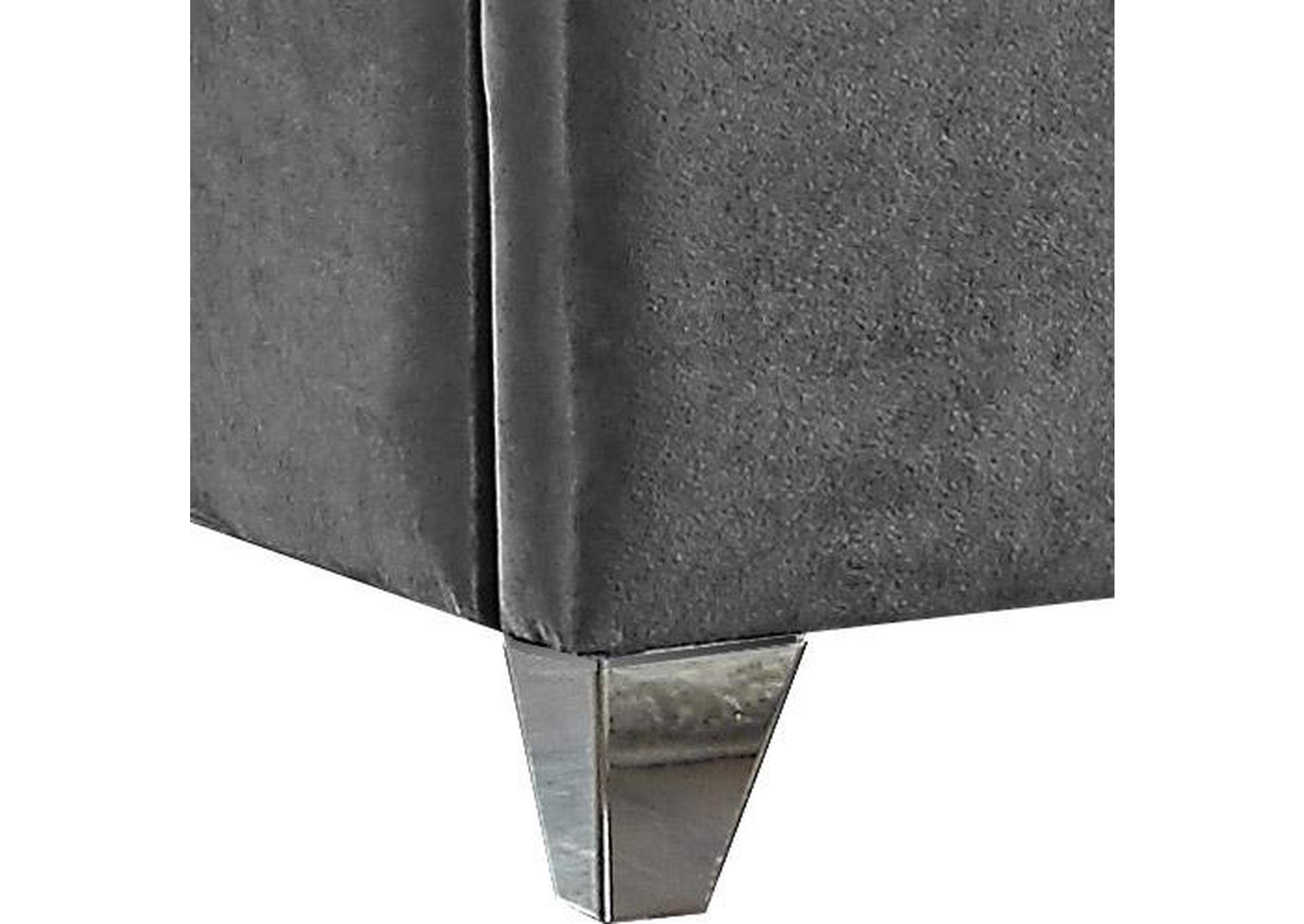 Zuma Grey Velvet Queen Bed,Meridian Furniture