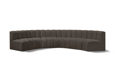 Image for Arc Brown Boucle Fabric Modular Sofa