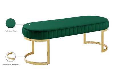 Lemar Green Velvet Bench,Meridian Furniture