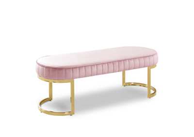 Image for Lemar Pink Velvet Bench