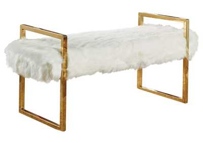 Image for Chloe White Faux Fur Bench