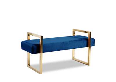 Olivia Navy Velvet Bench,Meridian Furniture