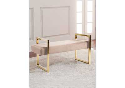 Olivia Pink Velvet Bench,Meridian Furniture