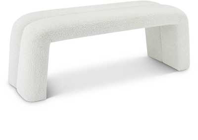 Image for Arc Cream Boucle Fabric Bench