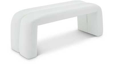 Image for Arc White Faux Leather Bench