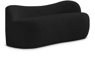 Image for Flair Black Boucle Fabric Bench