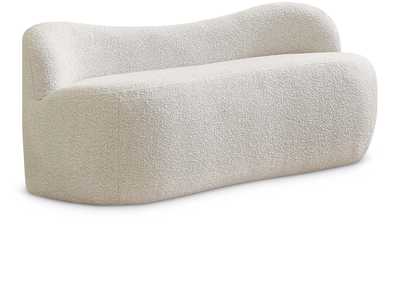 Image for Flair Cream Boucle Fabric Bench