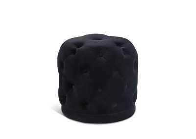 Harper Black Velvet Ottoman - Stool