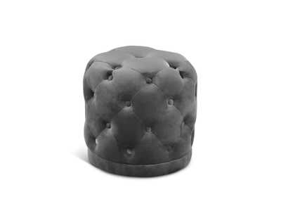 Image for Harper Grey Velvet Ottoman - Stool