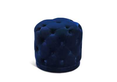 Harper Navy Velvet Ottoman - Stool