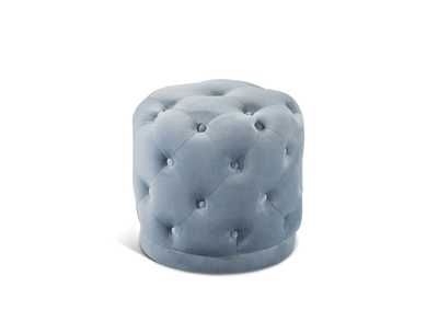 Harper Sky Blue Velvet Ottoman - Stool