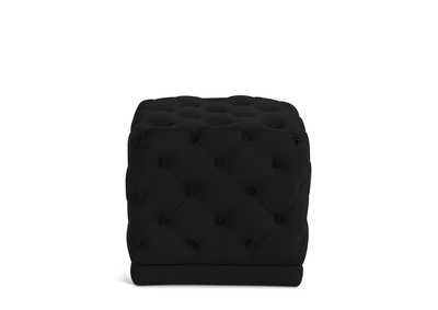 Stella Black Velvet Ottoman - Stool