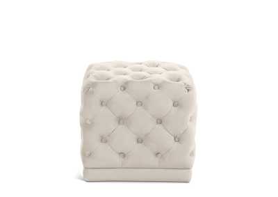 Image for Stella Cream Velvet Ottoman - Stool