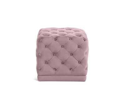 Image for Stella Pink Velvet Ottoman - Stool