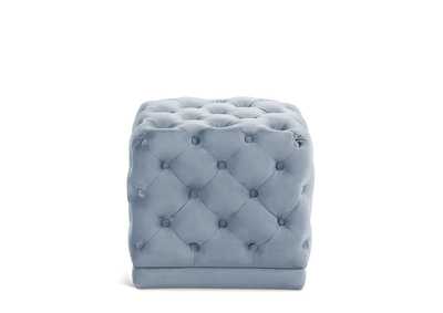 Image for Stella Sky Blue Velvet Ottoman - Stool