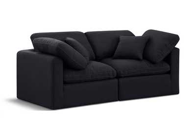 Image for Indulge Black Linen Textured Fabric Modular Sofa
