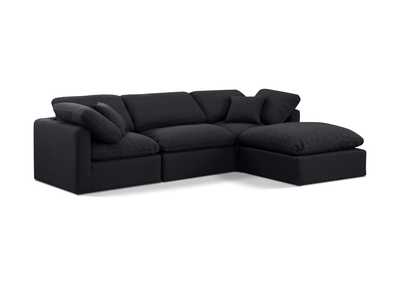 Image for Indulge Black Linen Textured Fabric Modular Sectional