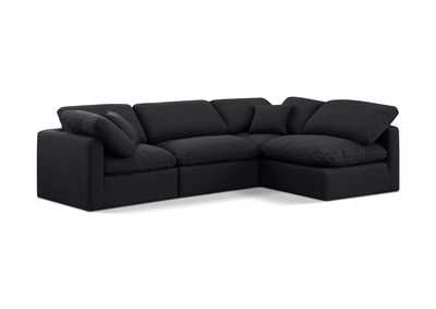 Image for Indulge Black Linen Textured Fabric Modular Sectional