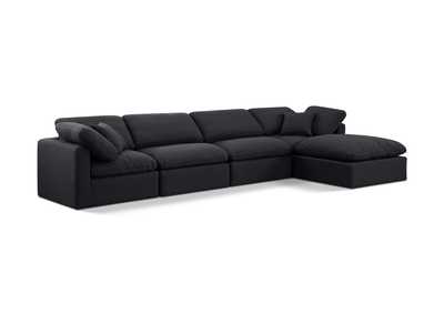 Image for Indulge Black Linen Textured Fabric Modular Sectional