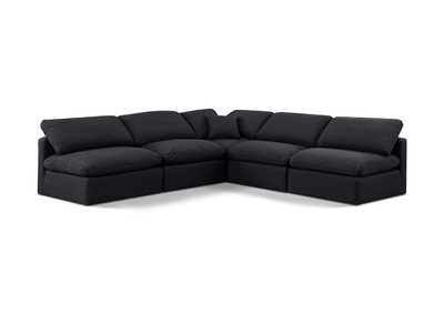 Image for Indulge Black Linen Textured Fabric Modular Sectional