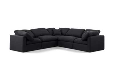 Image for Indulge Black Linen Textured Fabric Modular Sectional