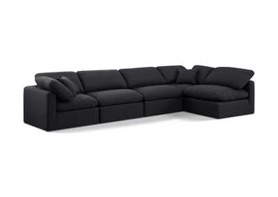 Image for Indulge Black Linen Textured Fabric Modular Sectional